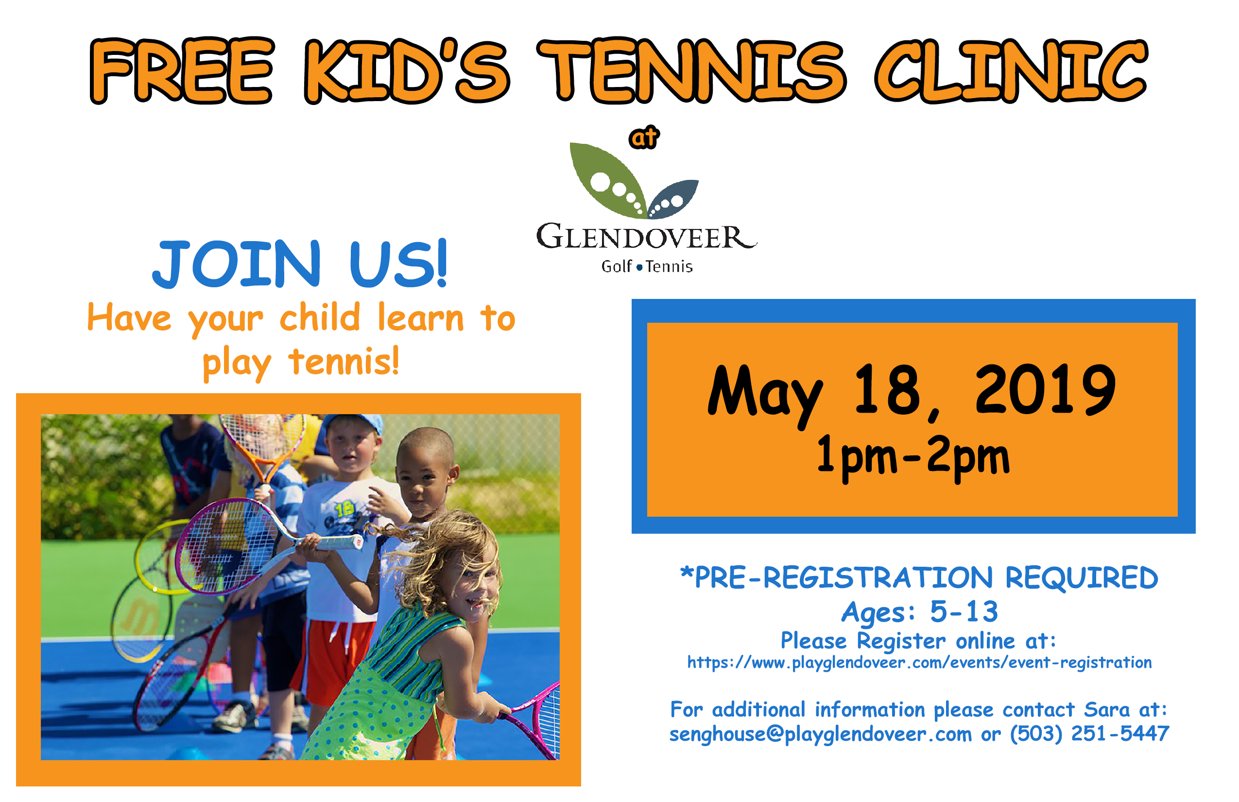 FREE TENNIS CLINIC MAY